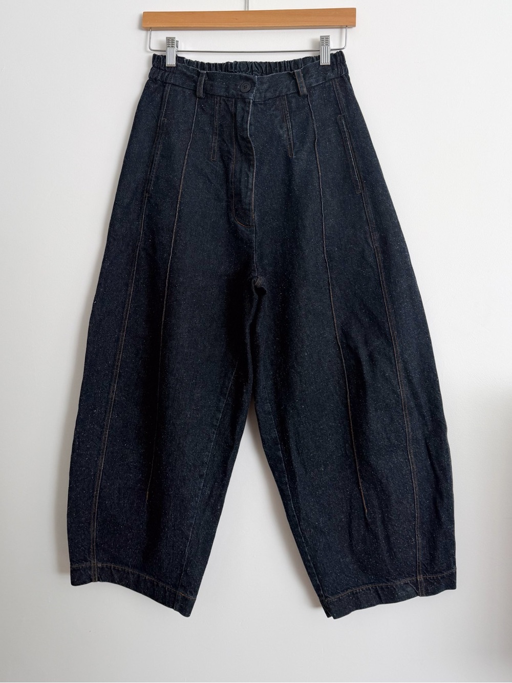 Cordera Seam Curved Denim Pants in Dark Navy OS - Picture 2 of 6